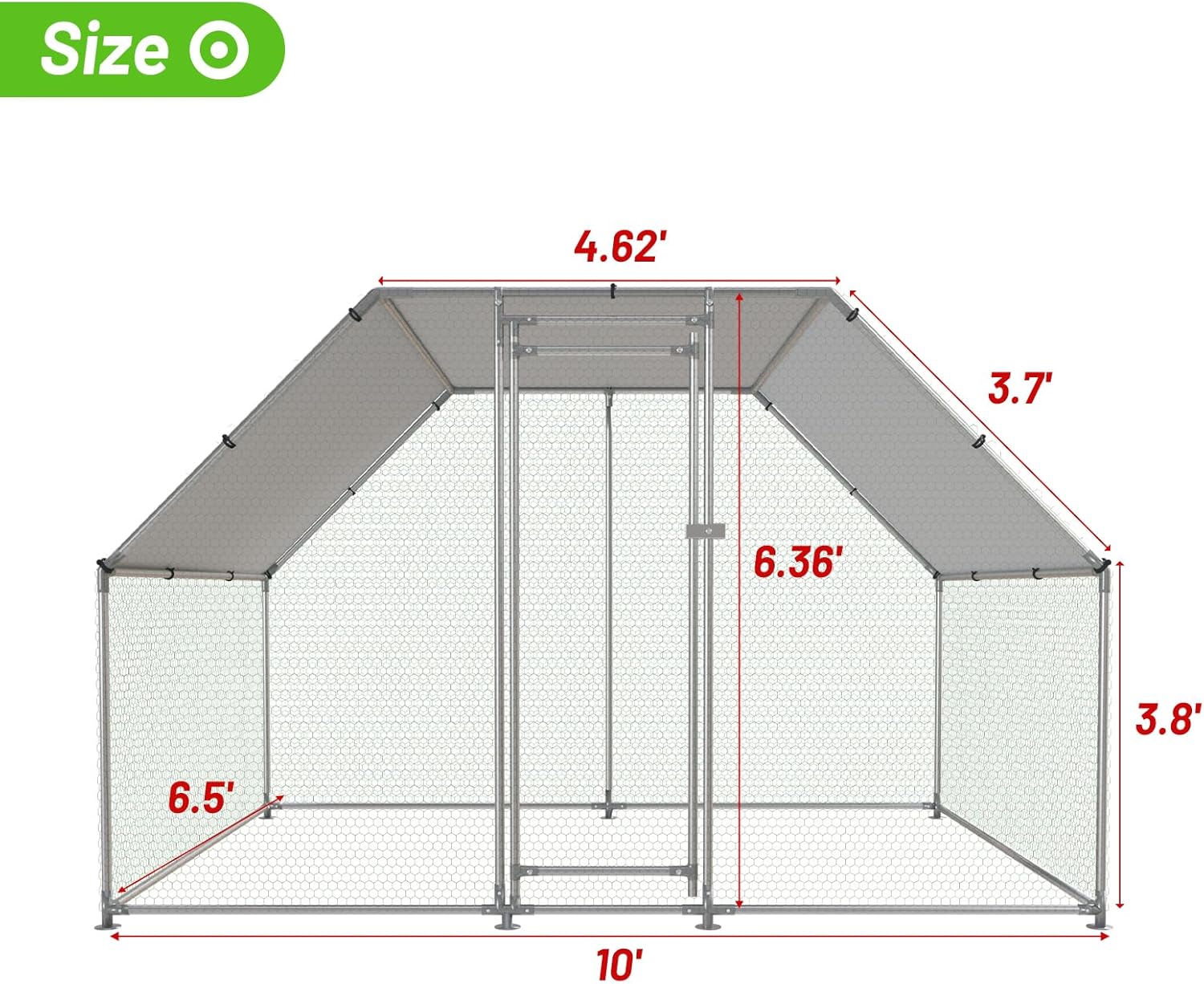 Large Metal Chicken Coop Walk-in Poultry Cage with Water-Resident and Anti-UV Cover F570