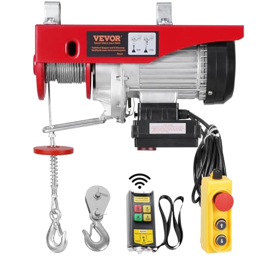2200 lbs 1600W 110V Electric Steel Wire Winch with Wireless Remote Control 40ft Single Cable Lifting Height O205536