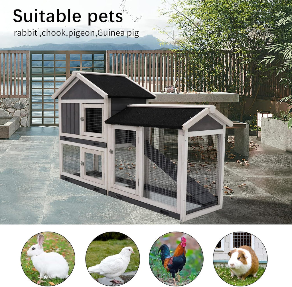 Rabbit Hutch with Run Z910588