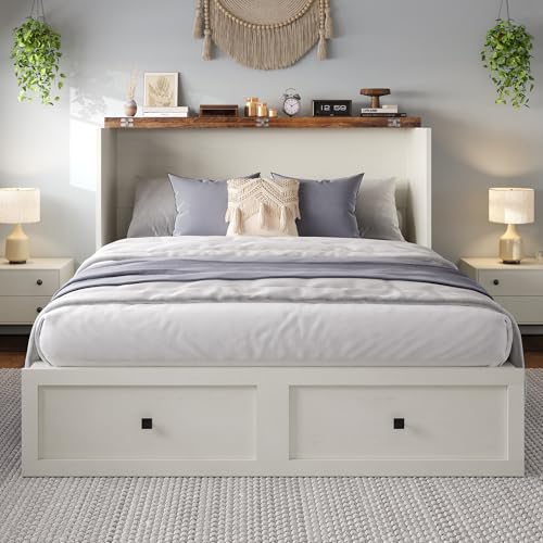 White Full Size Murphy Bed with Storage Drawer M59269