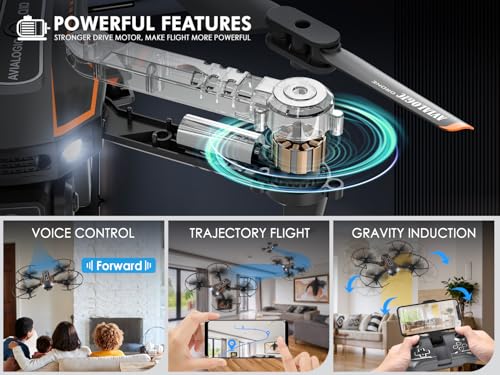 Mini Drone with Camera, Remote Control Helicopter, FPV RC Quadcopter with 1080P Live Video Camera, Gravity Control, 3 Batteries, Carrying Bag X277