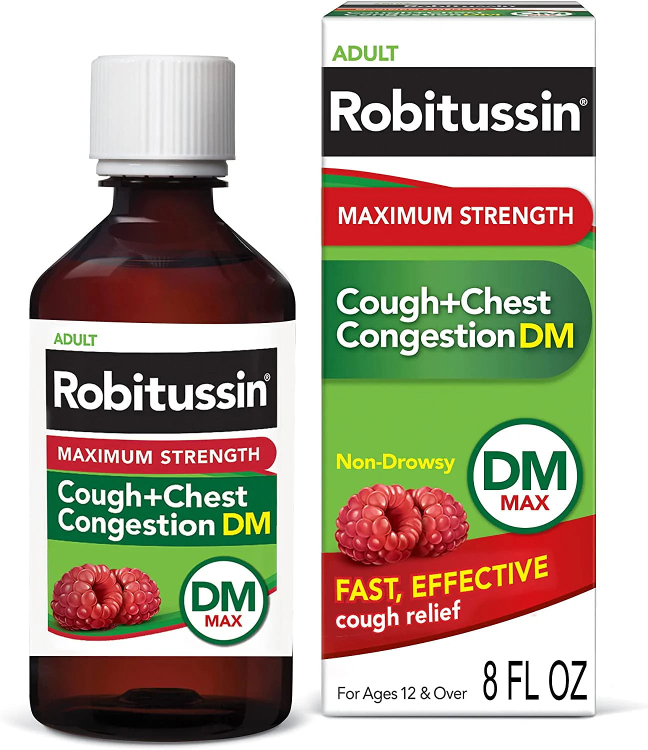 8 fl. oz. Maximum Strength Cough + Chest Congestion DM Raspberry Flavor U130