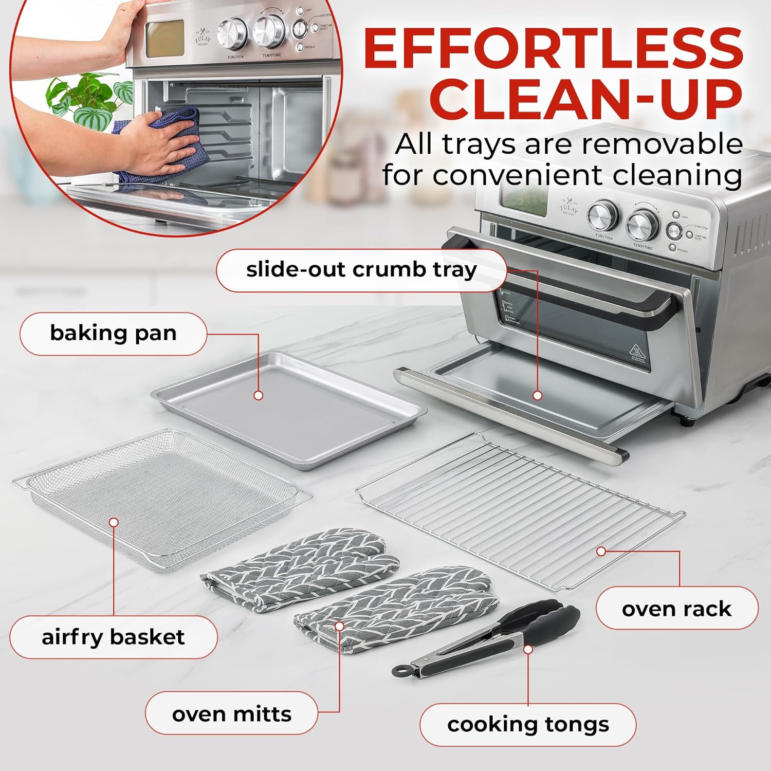 26.4Qt Stainless Steel Air Fryer Toaster Oven Combo O98909