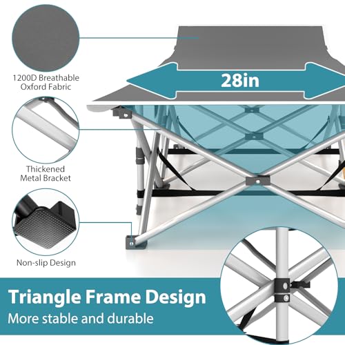 2 Pack Heavy Duty Folding Camping Cot with Carry Bag Y1924