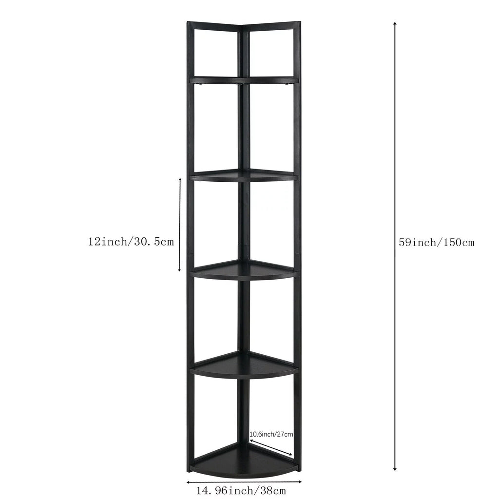 5 Tiers Corner Shelf Black T420