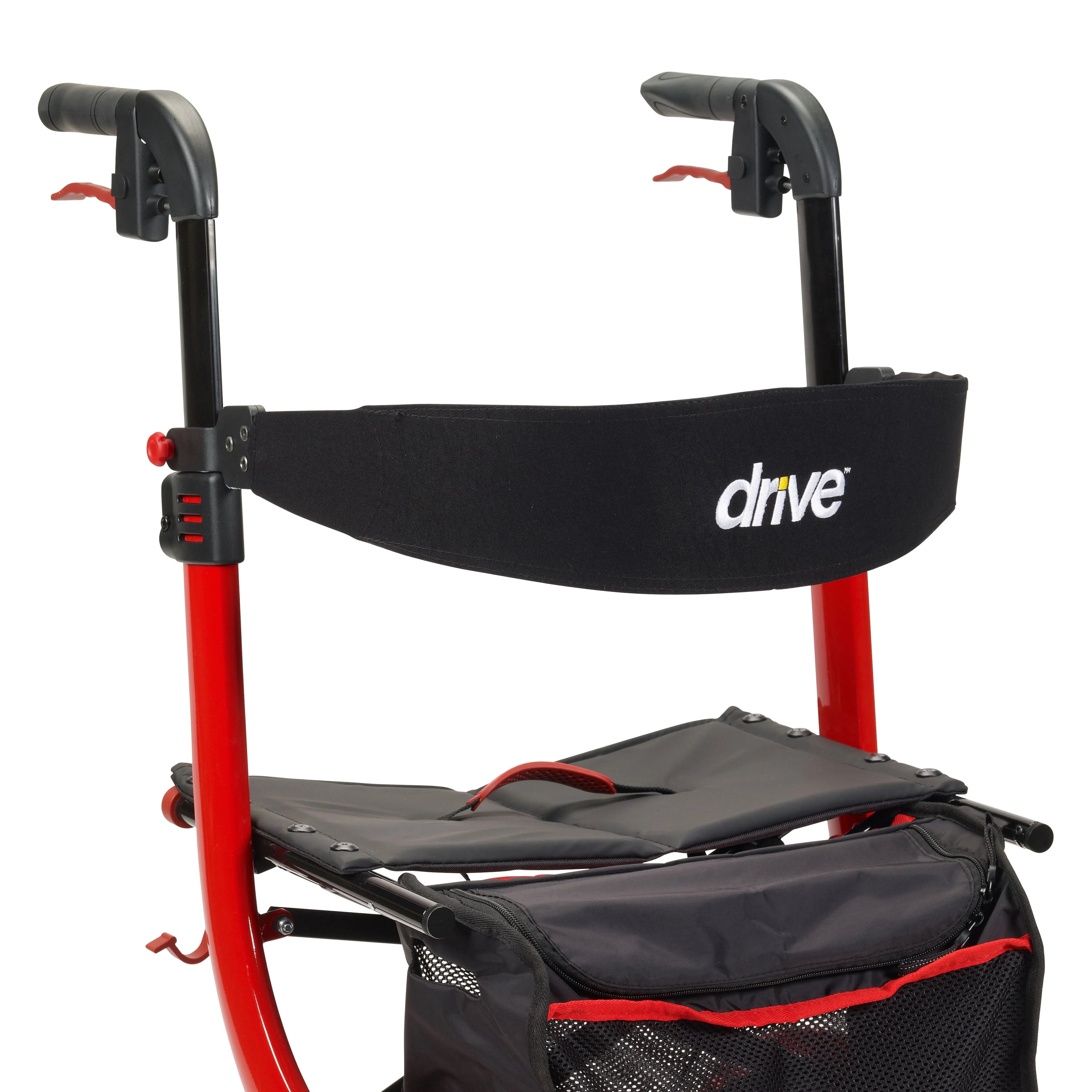 Red Rollator Rolling Walker F6740