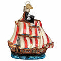 Glass Blown Ornament Pirate Ship N83716