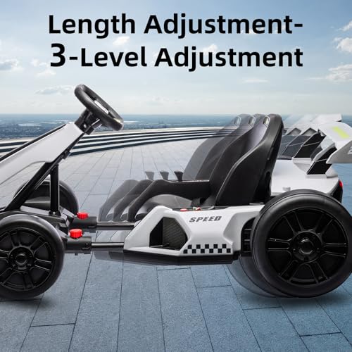 White Electric Drift Kart with Adjustable Seat U15357