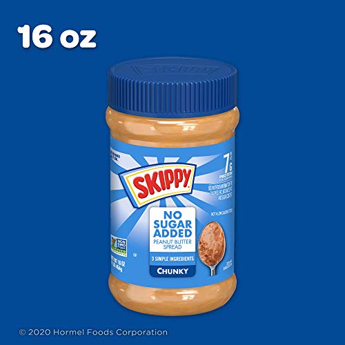 Chunky Peanut Butter Spread No Sugar Added, 16 Ounce (Pack of 12) I325