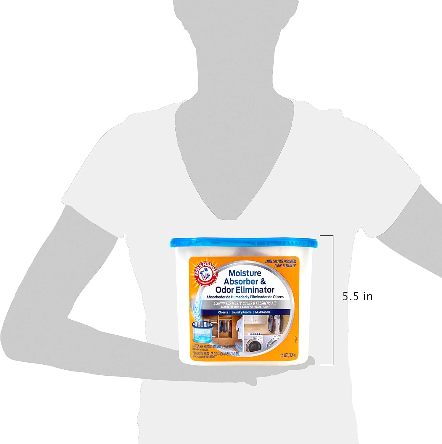 Fragrance Free Disposable Moisture Absorber and Odor Eliminator 14 oz. Tub N82479