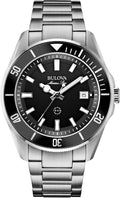 Stainless Steel Quartz Watch with Black Dial J39336