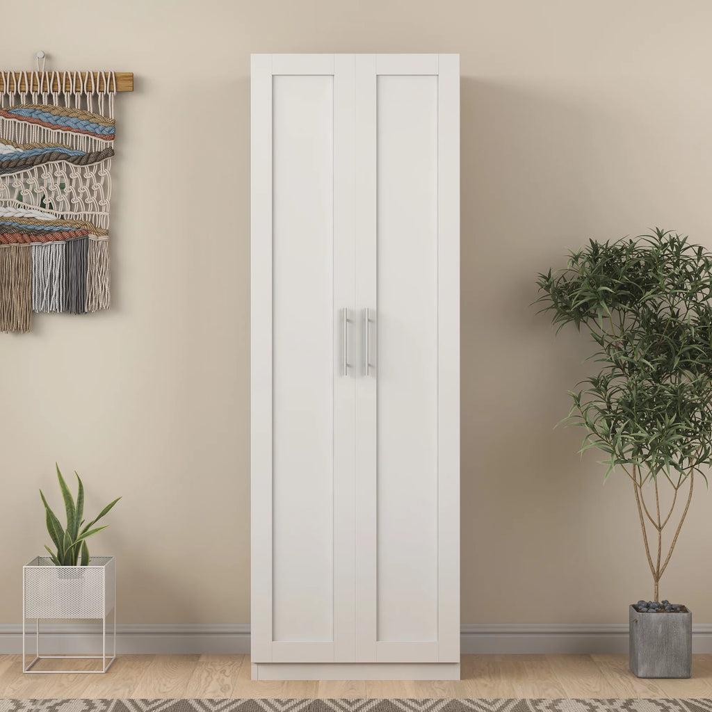 White 2 Door 3 Partition Wardrobe Cabinet Q715