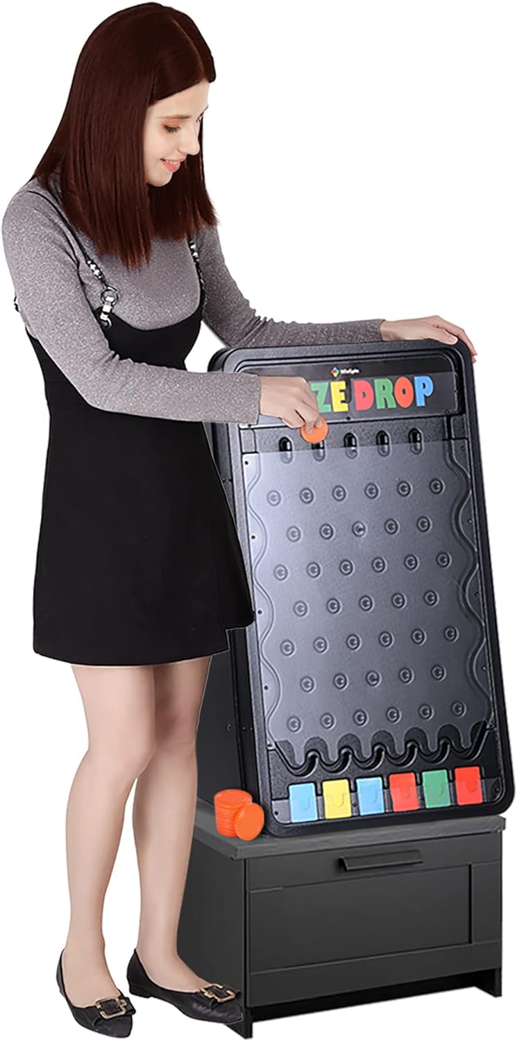 30 Prize Drop Plinko Board Disk Drop Game 6 Slots with 10 Pucks Q6624