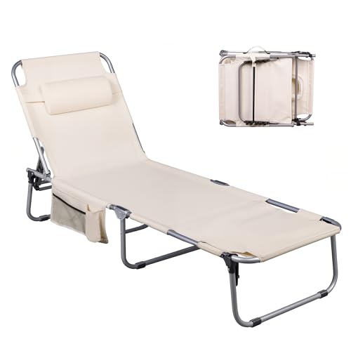 Silver Greige Portable Folding Camping Cot with Carry Bag M514