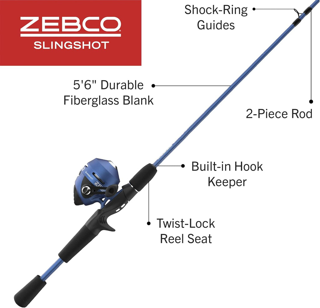5-Foot 6-Inch 2-Piece Spincast Reel and Fishing Rod Combo W33394