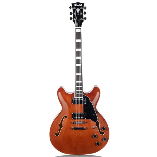 Brown Semi-Hollow Body Electric Guitar with F-Hole D49477