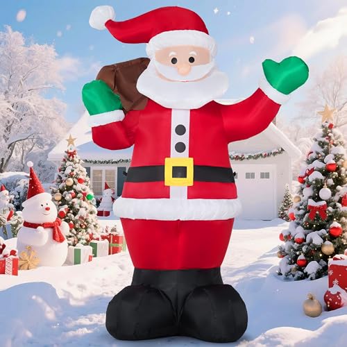 6 FT Christmas Inflatable Santa with Gift Bag with Build in LEDs C2491