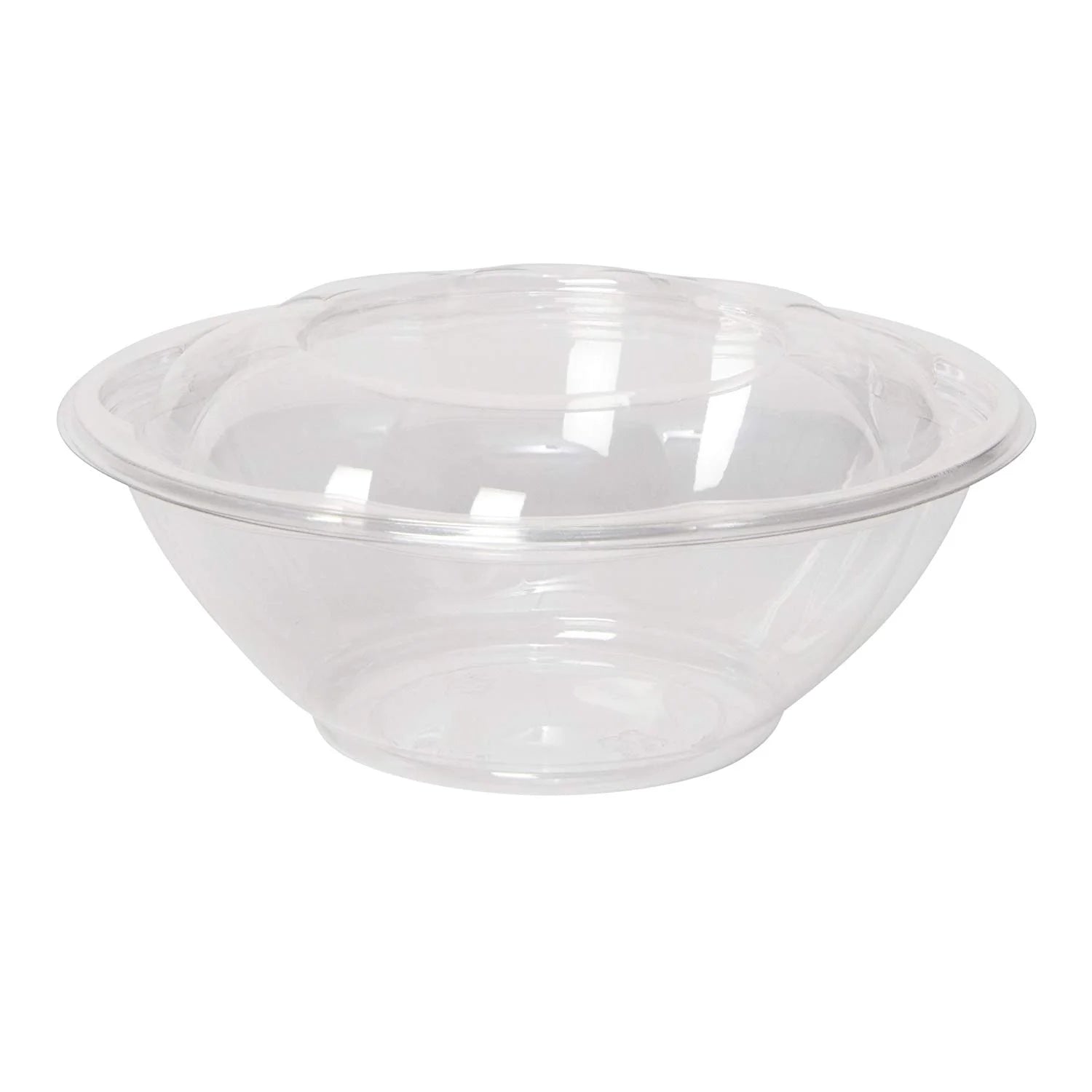 24 Oz Disposable Plastic Salad Bowls with Lids, 50-Pack H3247