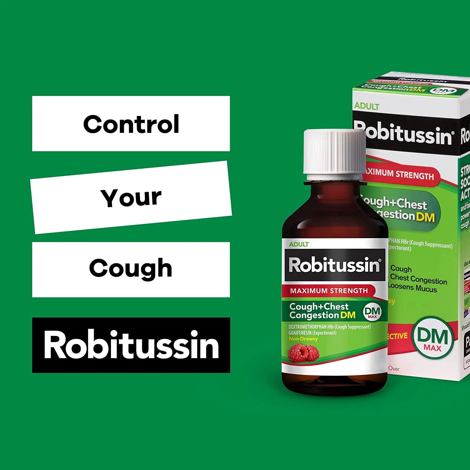 8 fl. oz. Maximum Strength Cough + Chest Congestion DM Raspberry Flavor U130