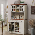 Antique White 72 Inch Kitchen Pantry Cabinet with 3 Drawers F640