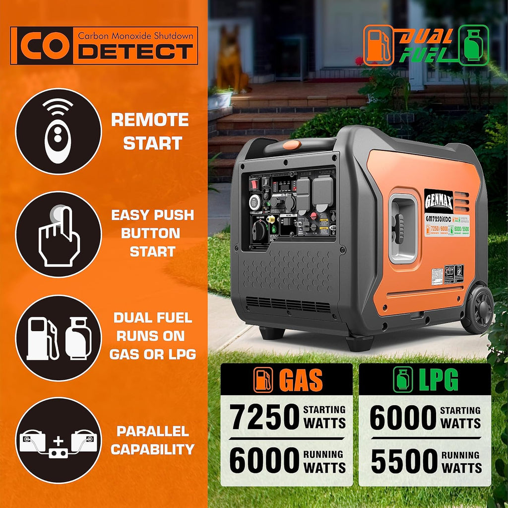 7250W Dual Fuel Portable Generator with Remote/Electric Start H230691