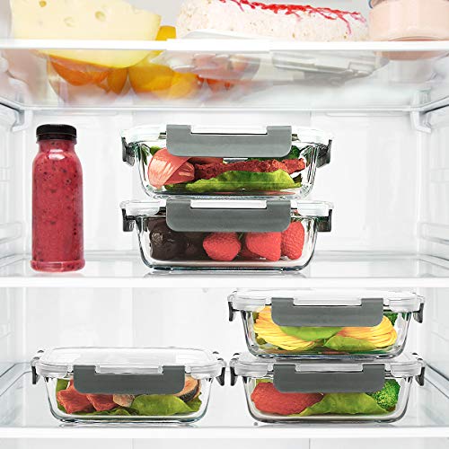 10-Pack 22 Oz Glass Meal Prep Containers with lids L643207