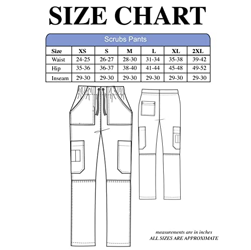 2-Pack Womens Scrubs Pants with 7 Pockets P41948
