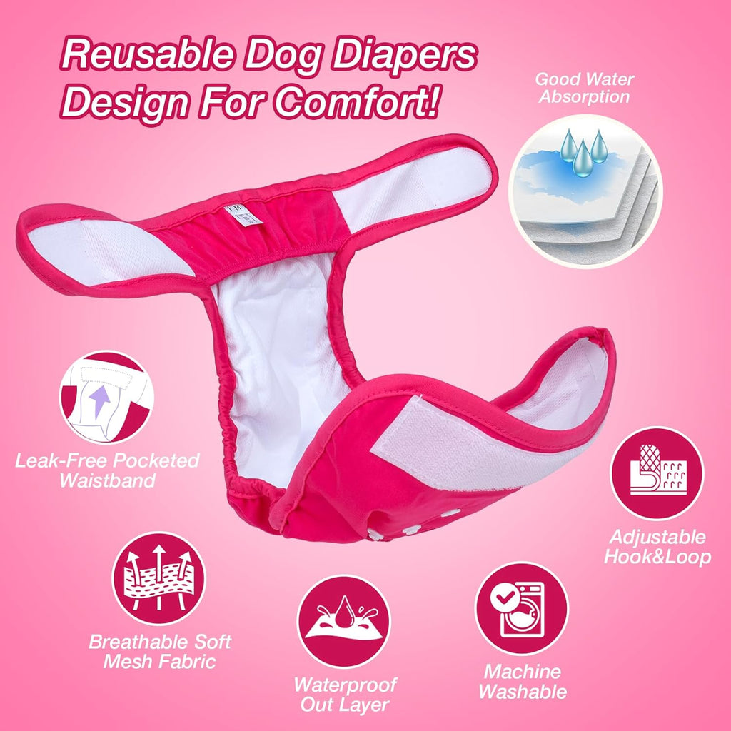 Soft Washable Female Dog Diapers (3 Pack, S) A456743