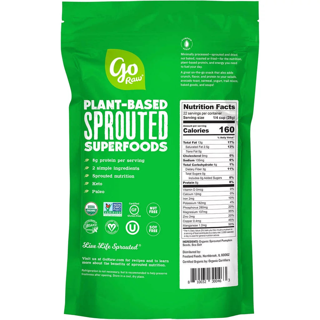 Organic Pumpkin Seeds with Sea Salt - Bundle of 2 Bags - 22 oz Per Bag - 44 oz Total Y591