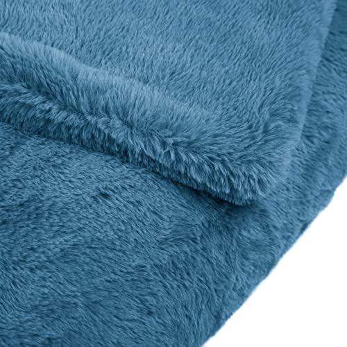 Faux Fur Reversible Large Throw Blanket (45x72, Oyster) Q77384