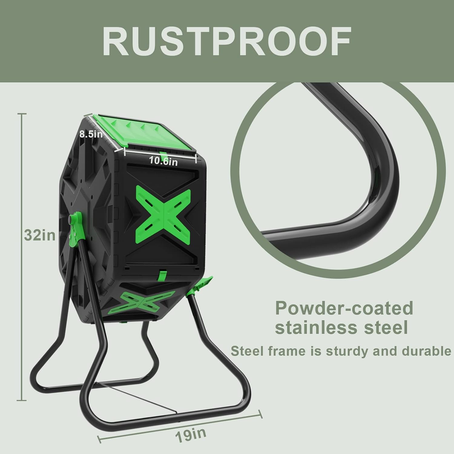 Light Weight 18.5 Gallon Compost Tumbler D445019