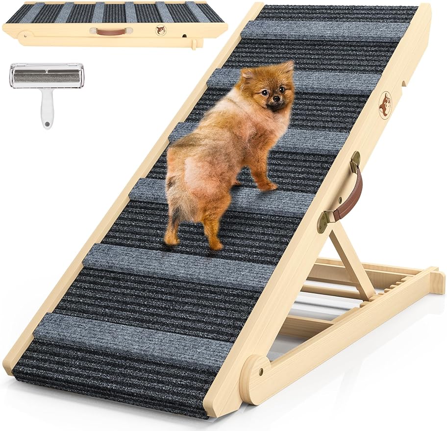 Portable Pet Ramp with 7 Adjustable Heights, Non-Slip W742