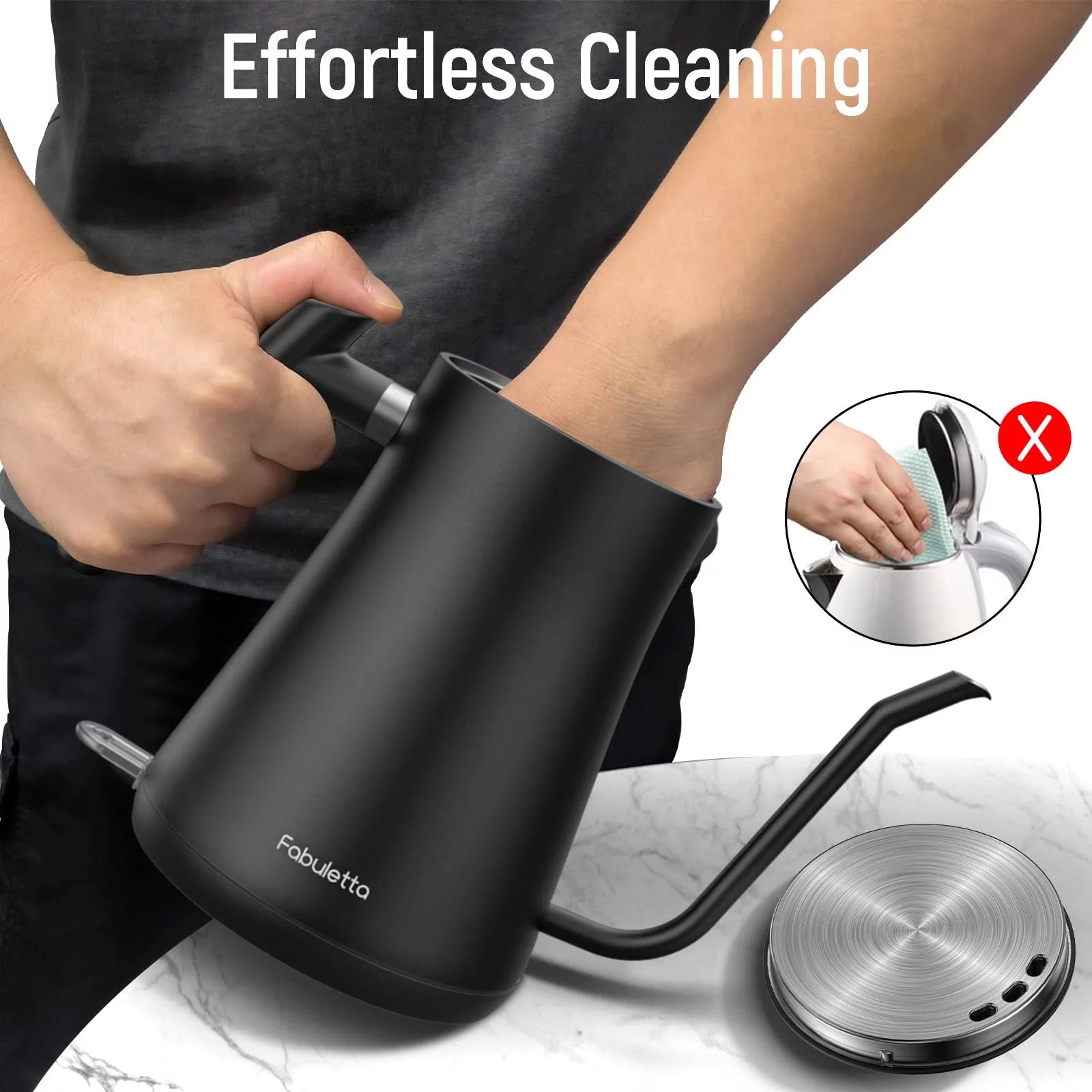 1L 1500W Stainless Steel Gooseneck Electric Kettle N952107