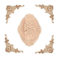 Wood Appliques Onlays Unpainted Wood Carving Decoration A145839