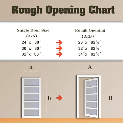 White Primed MDF 30"x 80" Frosted Glass French Door L928902