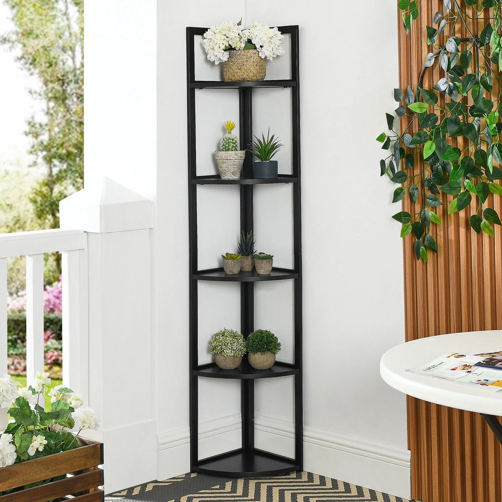 5 Tiers Corner Shelf Black T420