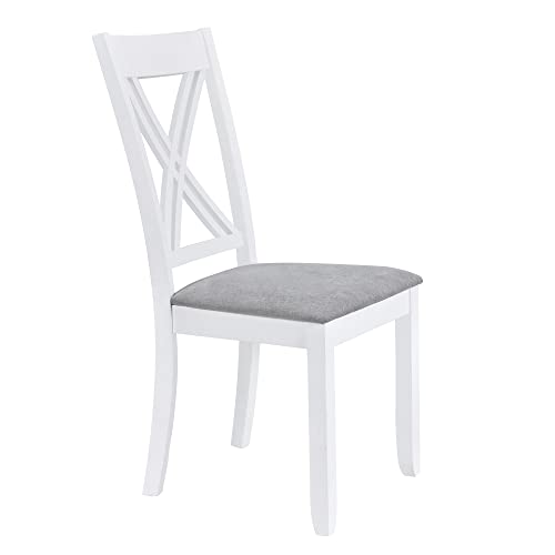 5-Piece Wood Dining Table Set with 4 Upholstered Chairs (Blue) T885