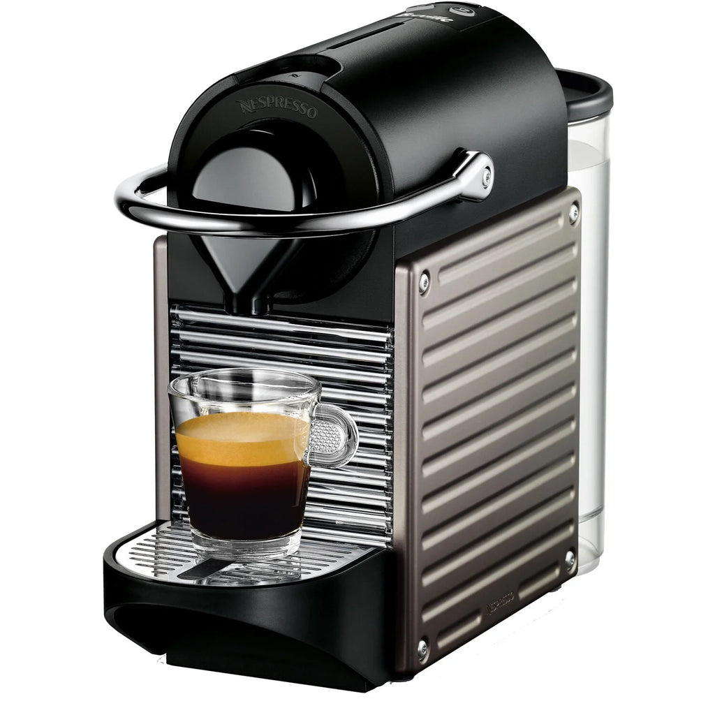 Electric Titanium Single-Serve Espresso Machine with Black Milk Frother G1143