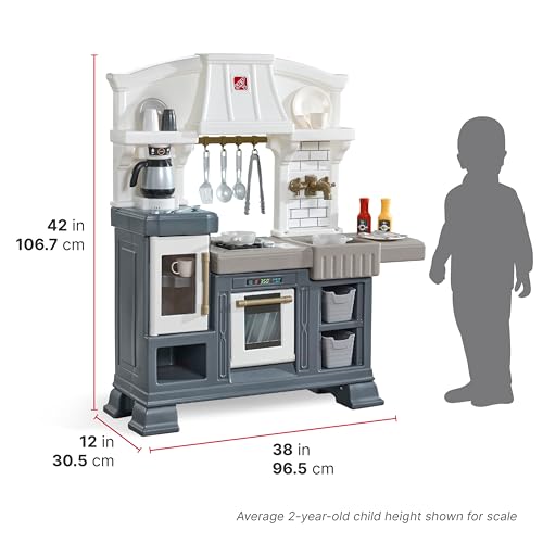 20+ Piece White Blue Gray Play Kitchen Set K220533