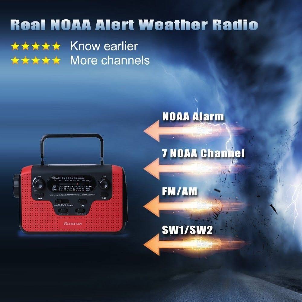 Solar Hand Crank Emergency AM/FM/SW/WB Radio with Alarm V286697
