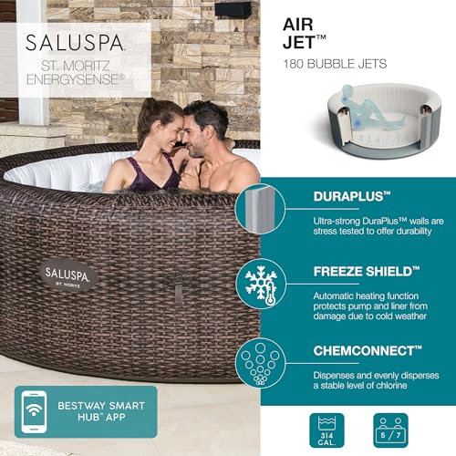 Inflatable Hot Tub with 180 AirJets and EnergySense Cover S398501