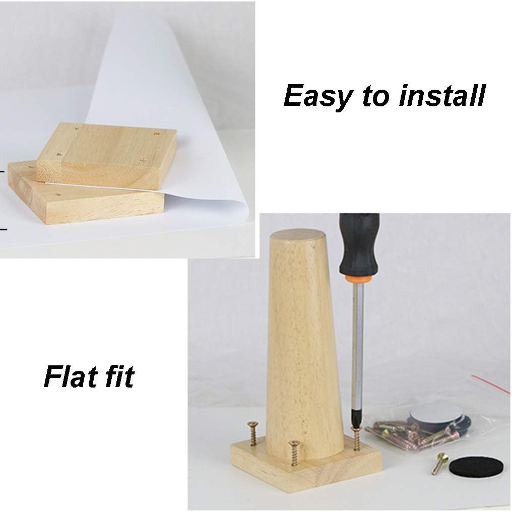 4 Pieces Solid Wood Straight Cone Replacement Table Legs G94359