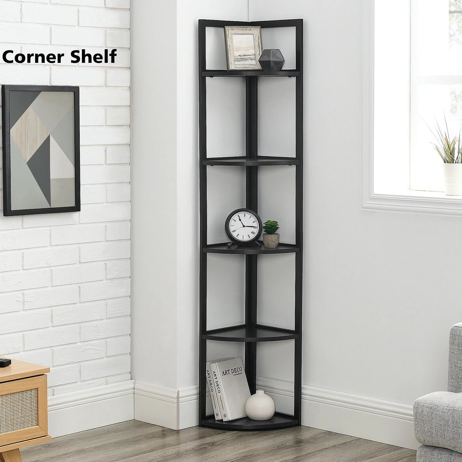 5 Tiers Corner Shelf Black T420