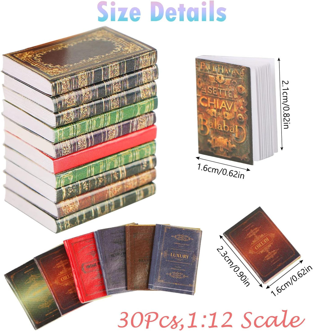 30 Pieces 1:12 Scale Miniature Dollhouse Books E9093