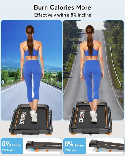 3.5HP Portable Treadmill with 8% Incline & Handle Bar S416