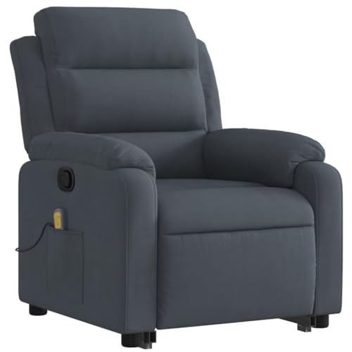 Dark Gray Velvet Power Lift Massage Recliner Armchair with USB L748