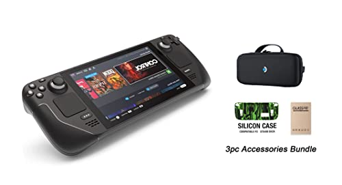 1TB Handheld Gaming Console with Silicone Cover & Tempered Glass Film C656363