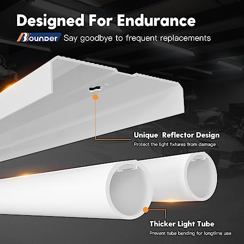 12 Pack 4 FT 5000K 4400 LM LED Shop Light with Reflector R92100