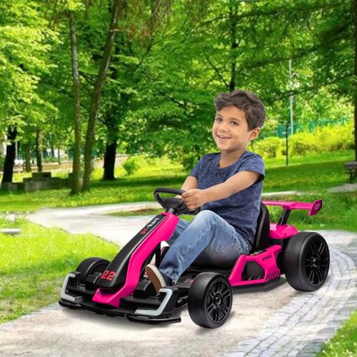 White Electric Drift Kart with Adjustable Seat U15357