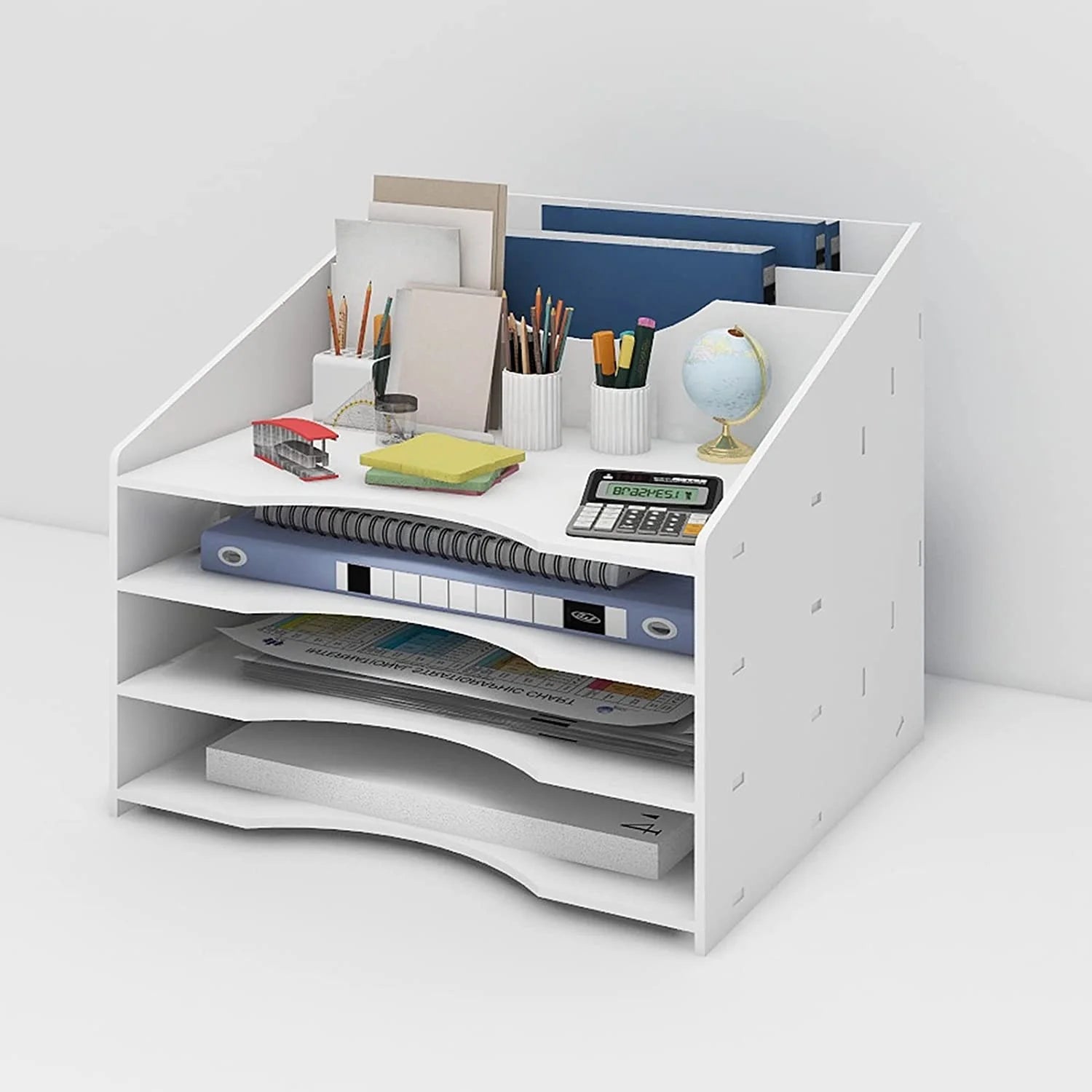 White Letter Tray Paper Organizer D9738